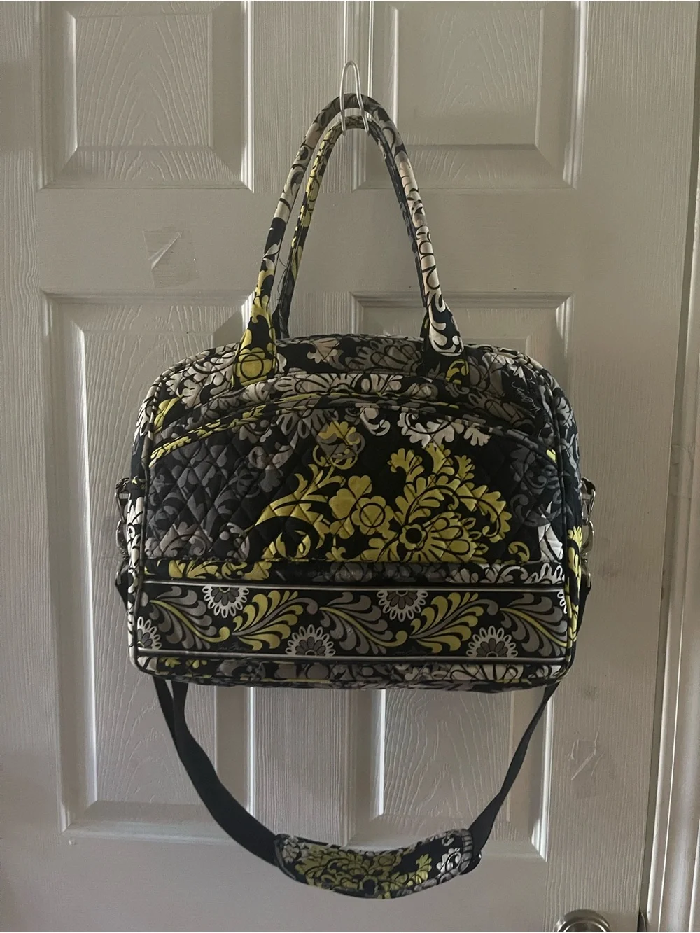 Vera Bradley Quilted Floral - Black & Yellow large laptop bag